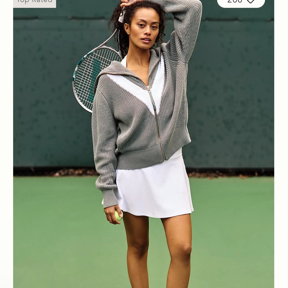 Varley Ada Sage Knit Zip-Up Sweater